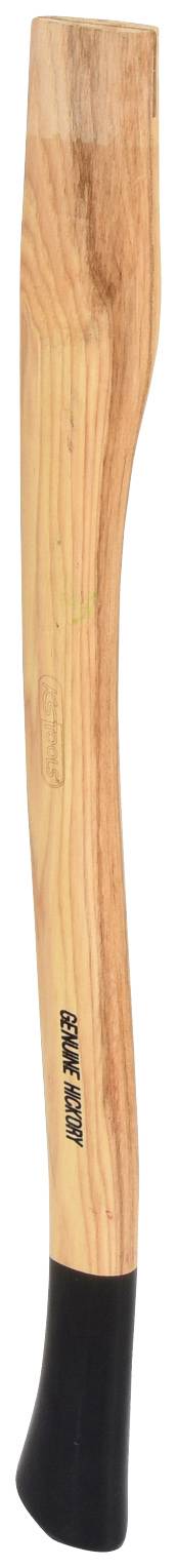 Holzstiel eines Werkzeugs mit schwarzem Ende.