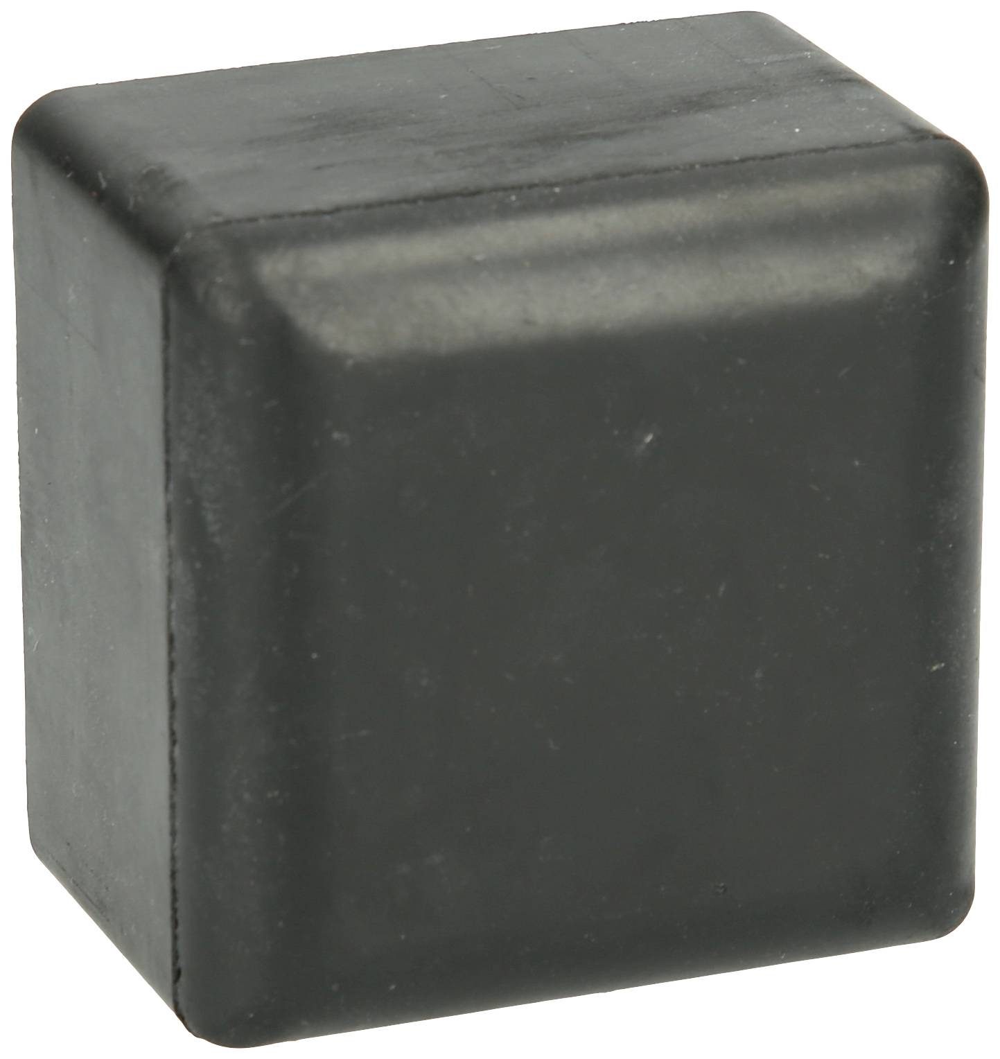 Schwarzer, quadratischer Magnetwürfel mit abgerundeten Ecken.