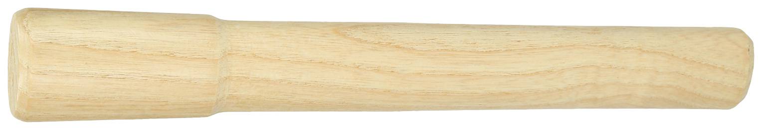 Holzgriff eines Werkzeugs, zylindrisch geformt, aus hellem Holz mit glatter Oberfläche.