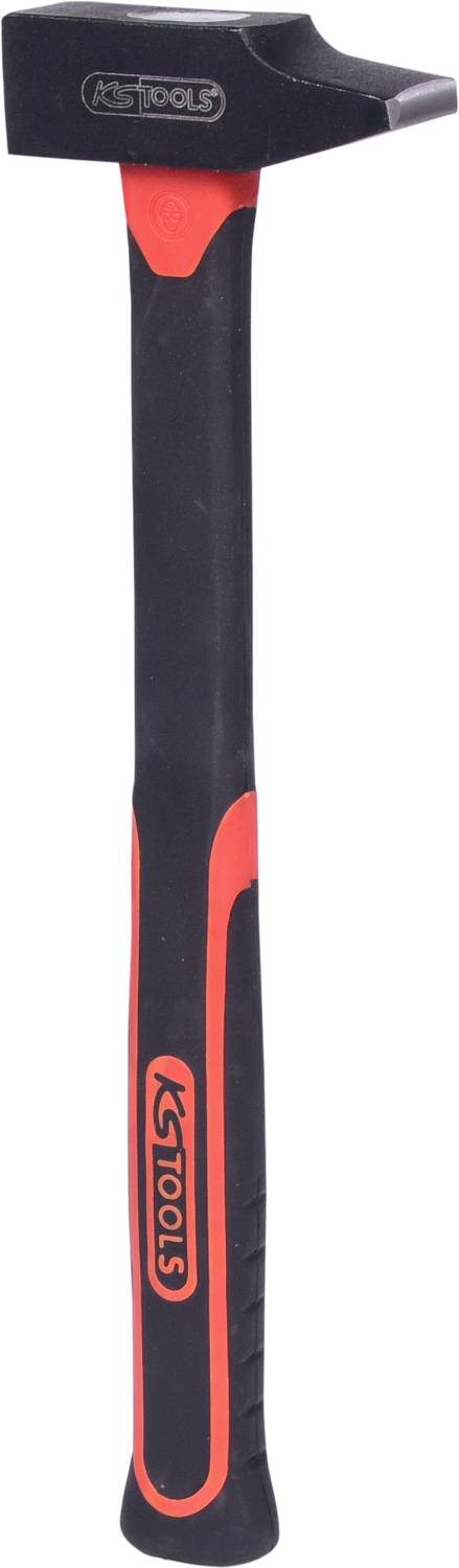 Hammer mit schwarzem Gummigriff und rotem Akzent, mit 'KS TOOLS'-Logo auf dem Griff.