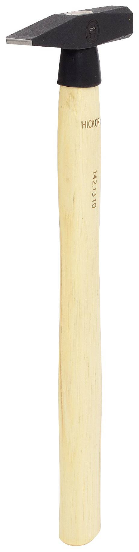 Ein klassischer Zimmermannshammer mit Holzstiel und einem schwarz lackierten Kopf. Geeignet zum Eintreiben von Nägeln.