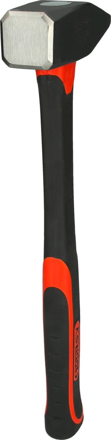 Ein Hammer mit schwarzem und rotem Griff, geeignet für Bau- und Reparaturarbeiten.