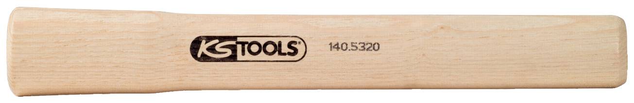 Holzhammergriff mit 'KS TOOLS'-Logo und Seriennummer, aus hellem Holz gefertigt.
