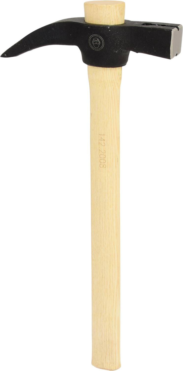 Pickhammer mit Holzgriff und schwarzem Metallkopf, verwendet für Blechbearbeitung und Karosseriearbeiten.