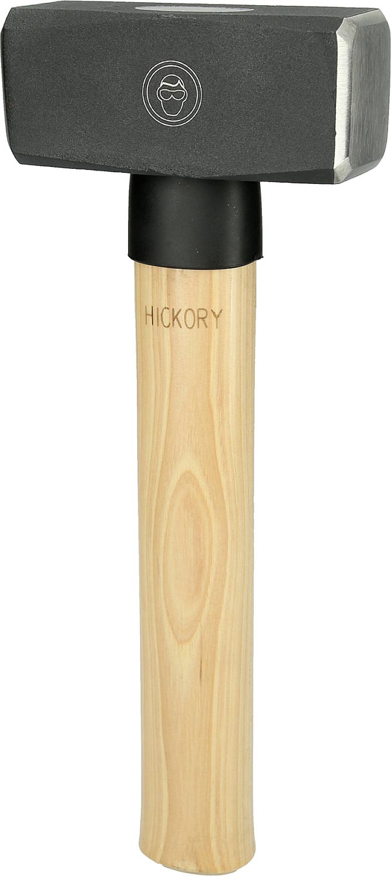 Schwerer Hammer mit schwarzem Stahlkopf und Holzgriff aus Hickory, geeignet für schwere Aufgaben wie Abbrucharbeiten oder Metallbearbeitung.