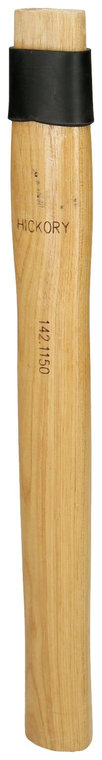 Holzgriff aus Hickory mit schwarzer Kunststoffkappe oben, vertikal ausgerichtet.