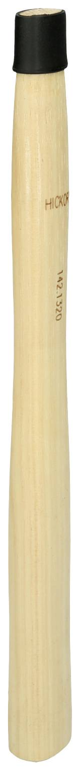 Ein zylindrisches, hölzernes Küchenutensil mit schwarzem Kopf. Möglicherweise ein Mörserstößel, der zum Zermahlen von Zutaten verwendet wird.