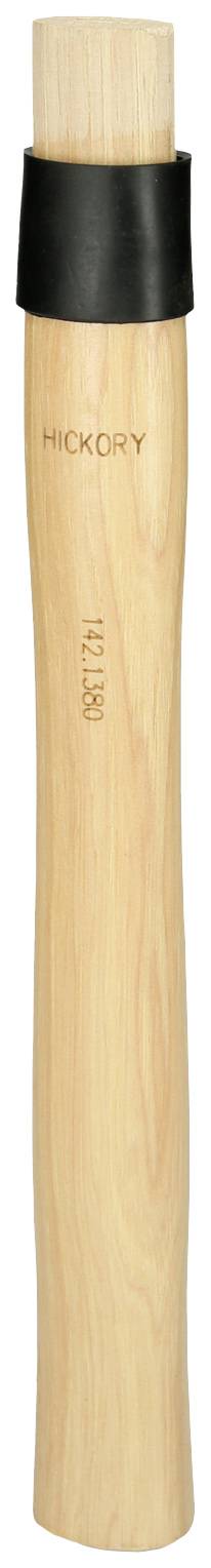 Holzhammergriff mit schwarzem Kunststoffring und der Aufschrift 'Hickory'.