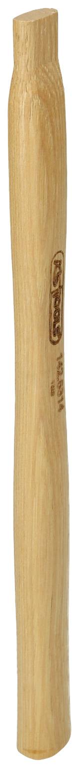 Ein Holzgriff mit abgerundeten Enden.