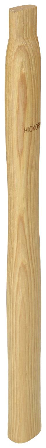 Ein runder Holzgriff, schlicht und glatt, mit leichter Maserung und einem kleinen Riss in der Mitte.