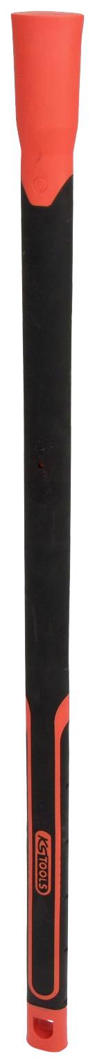 Ein roter und schwarzer Wanderstock, schlichtes Design, langer Griff, geeignet für Outdoor-Aktivitäten und Wandern.