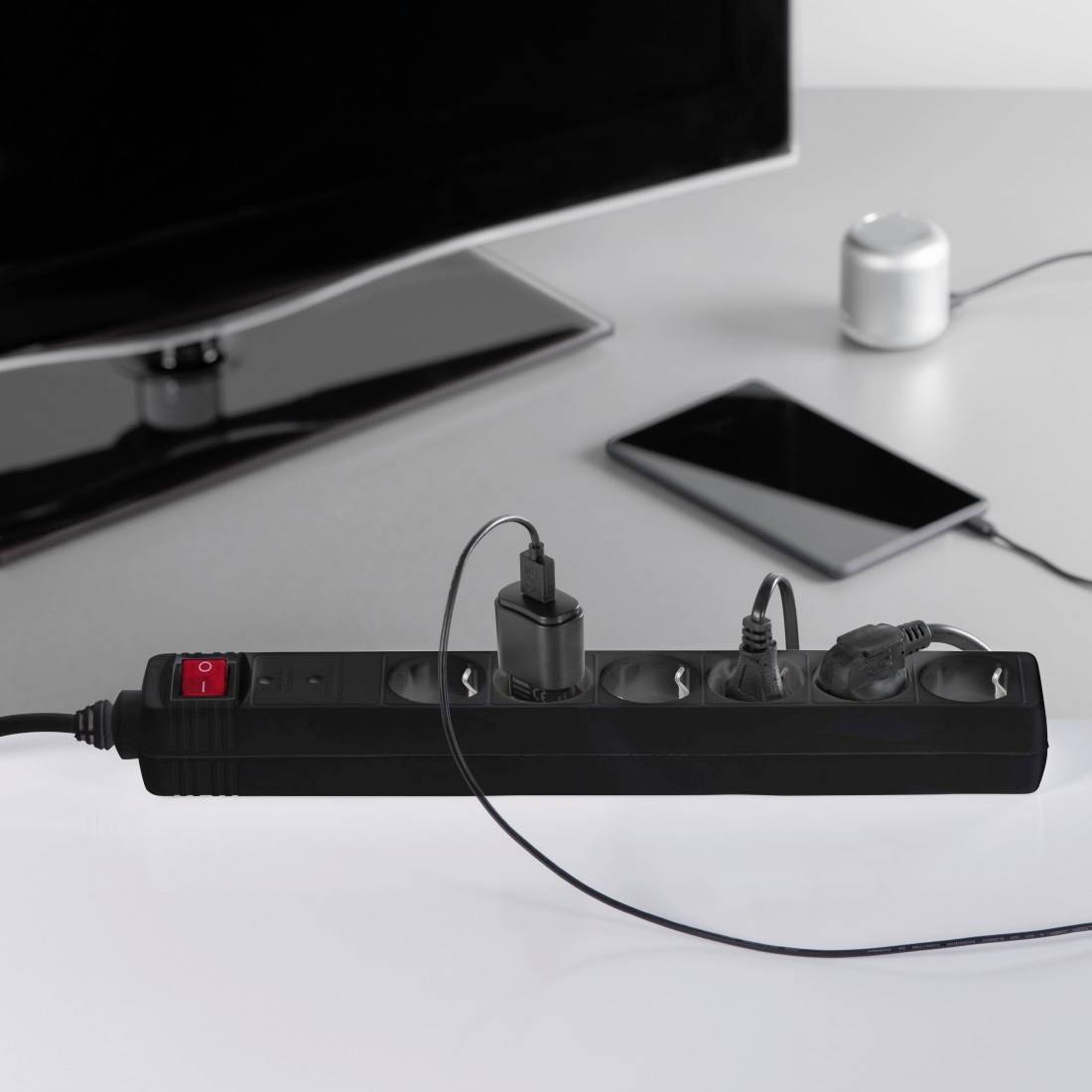 Hama 00223153 Steckdosenleiste mit Schalter Schwarz Schutzkontakt 1 St.