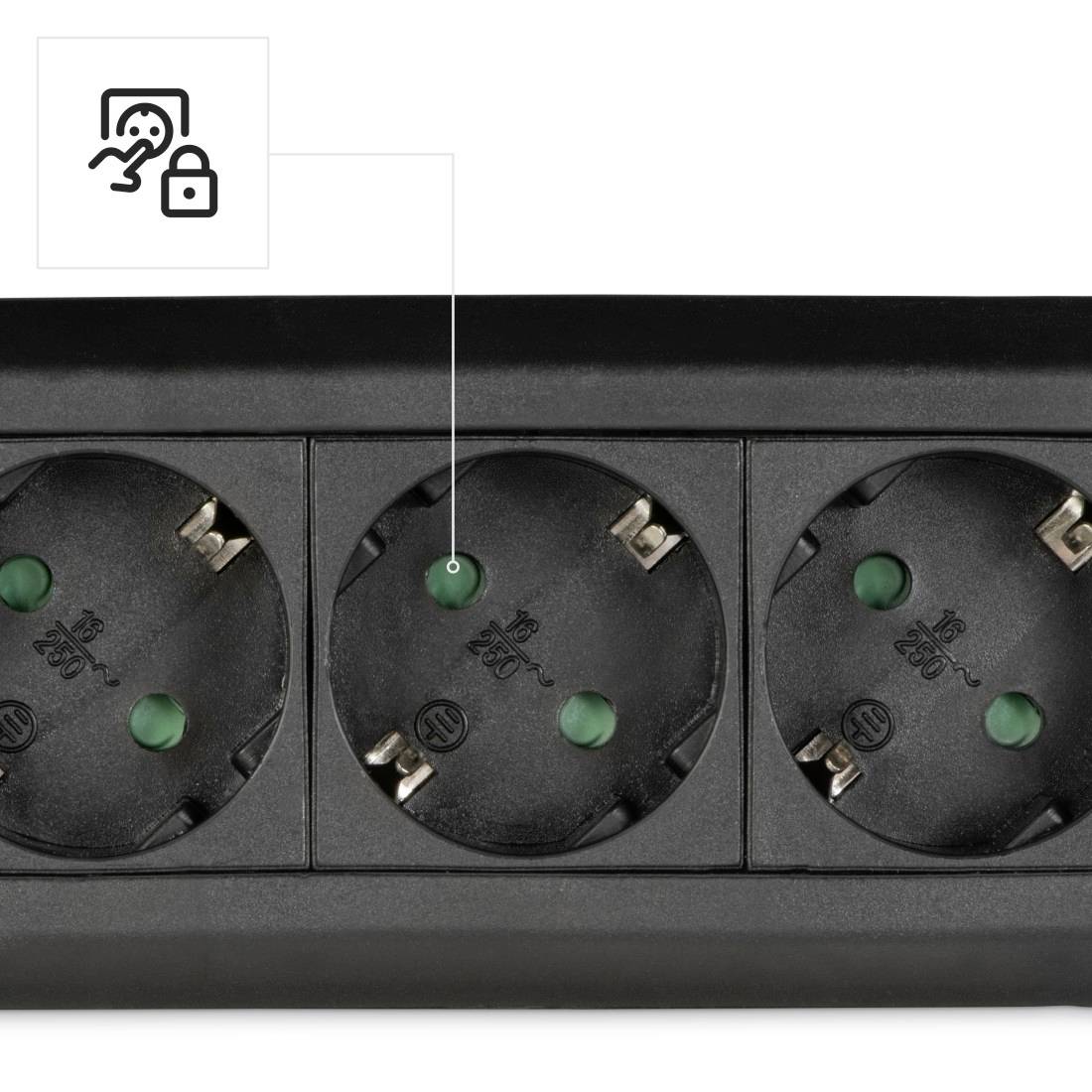 Hama 00223037 Steckdosenleiste mit Schalter Schwarz Schutzkontakt 1 St.