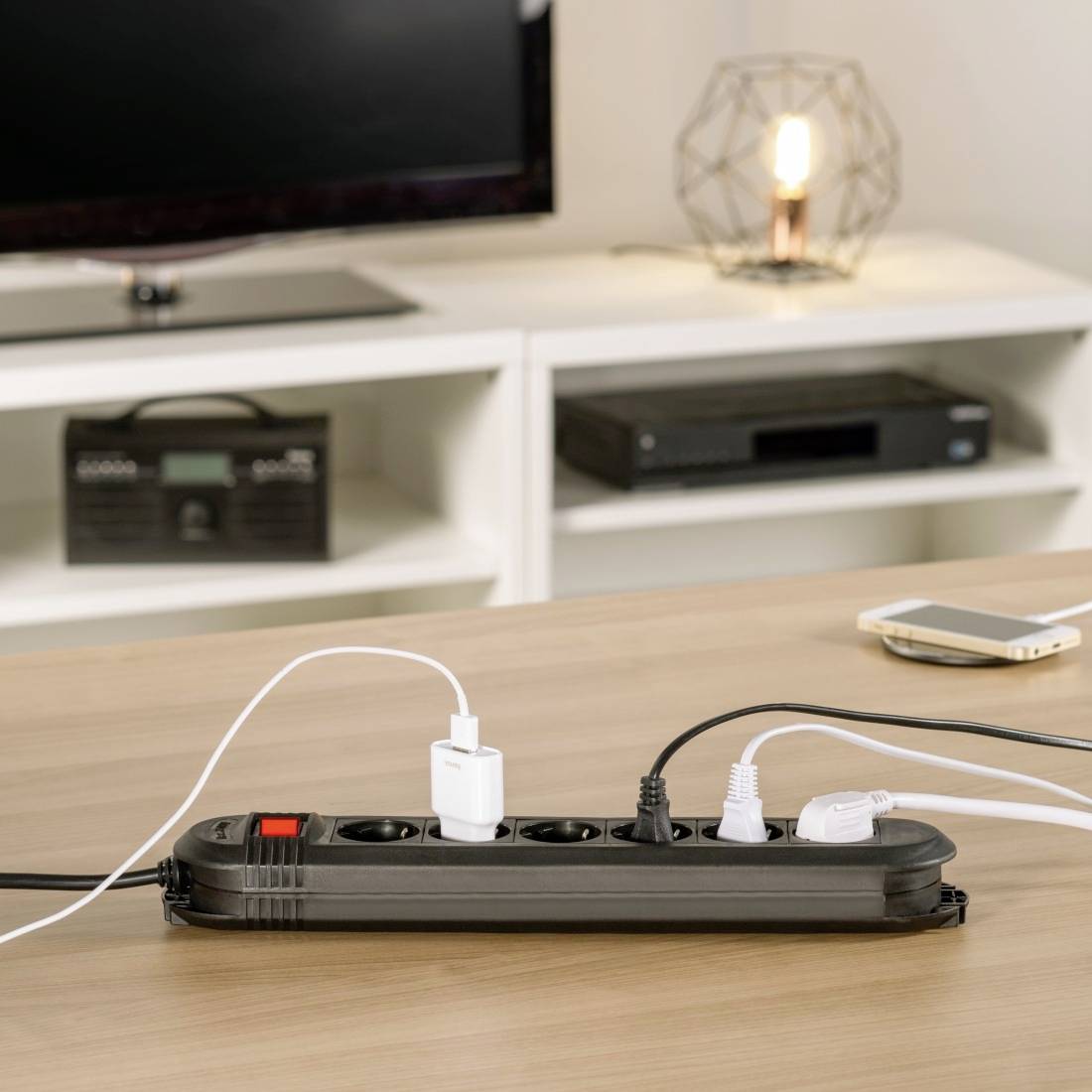 Hama 00223037 Steckdosenleiste mit Schalter Schwarz Schutzkontakt 1 St.