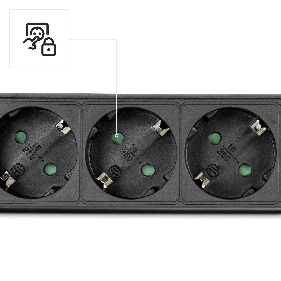 Hama 00223004 Steckdosenleiste mit Schalter Schwarz Schutzkontakt 1St.