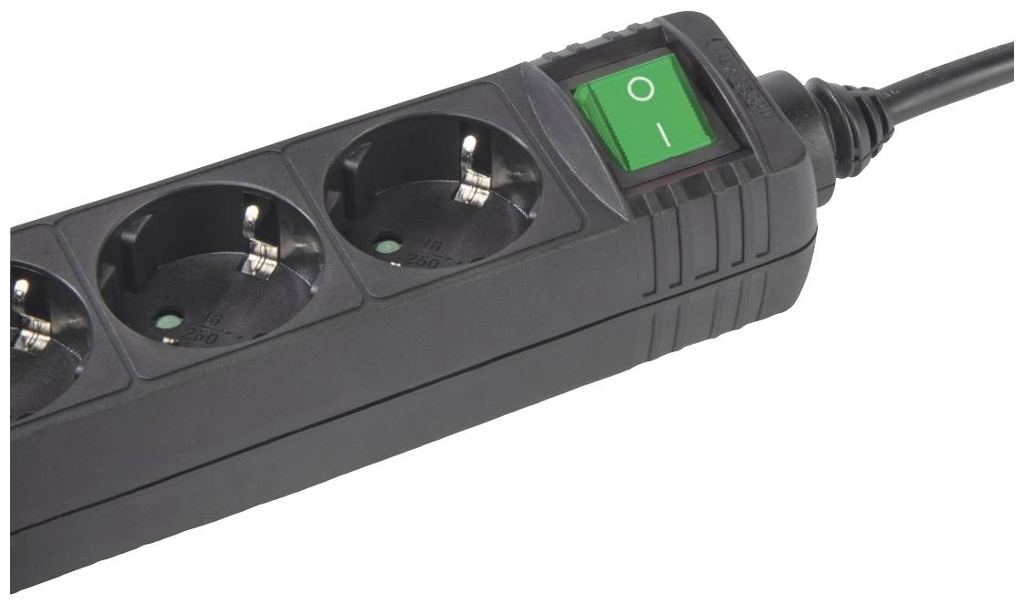 Hama 00223004 Steckdosenleiste mit Schalter Schwarz Schutzkontakt 1 St.