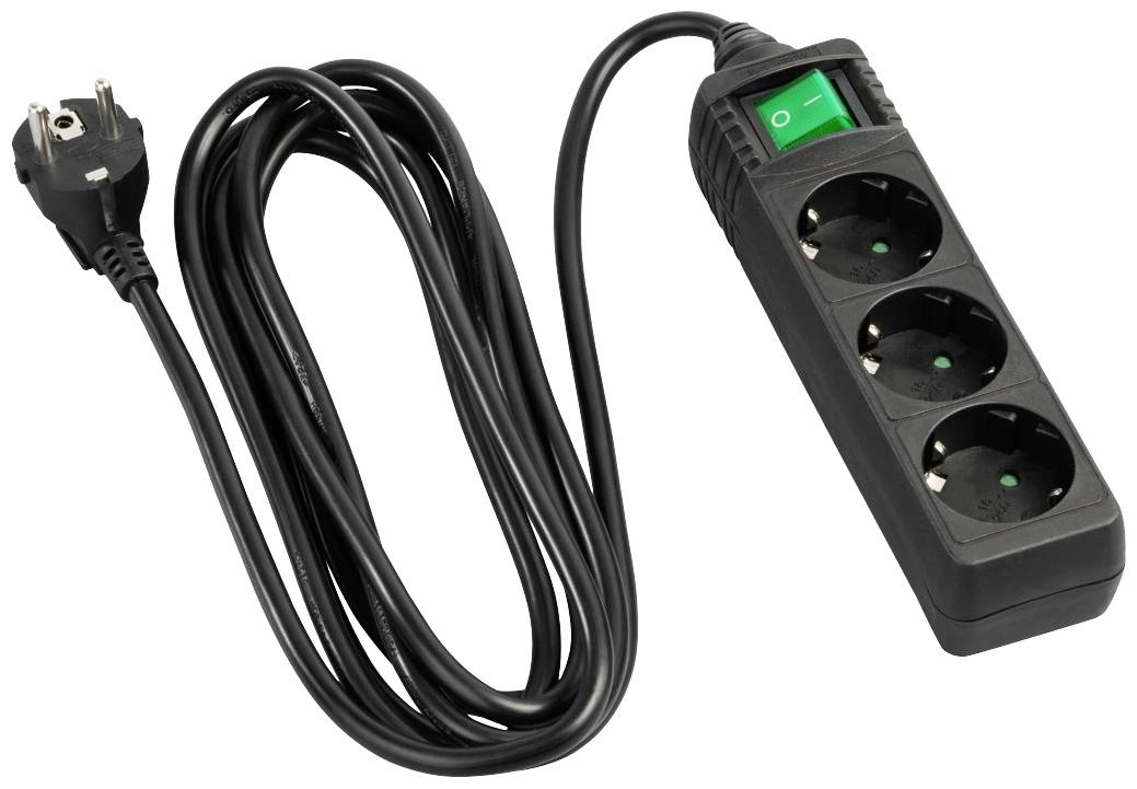 Hama 00223005 Steckdosenleiste mit Schalter Schwarz Schutzkontakt 1 St.