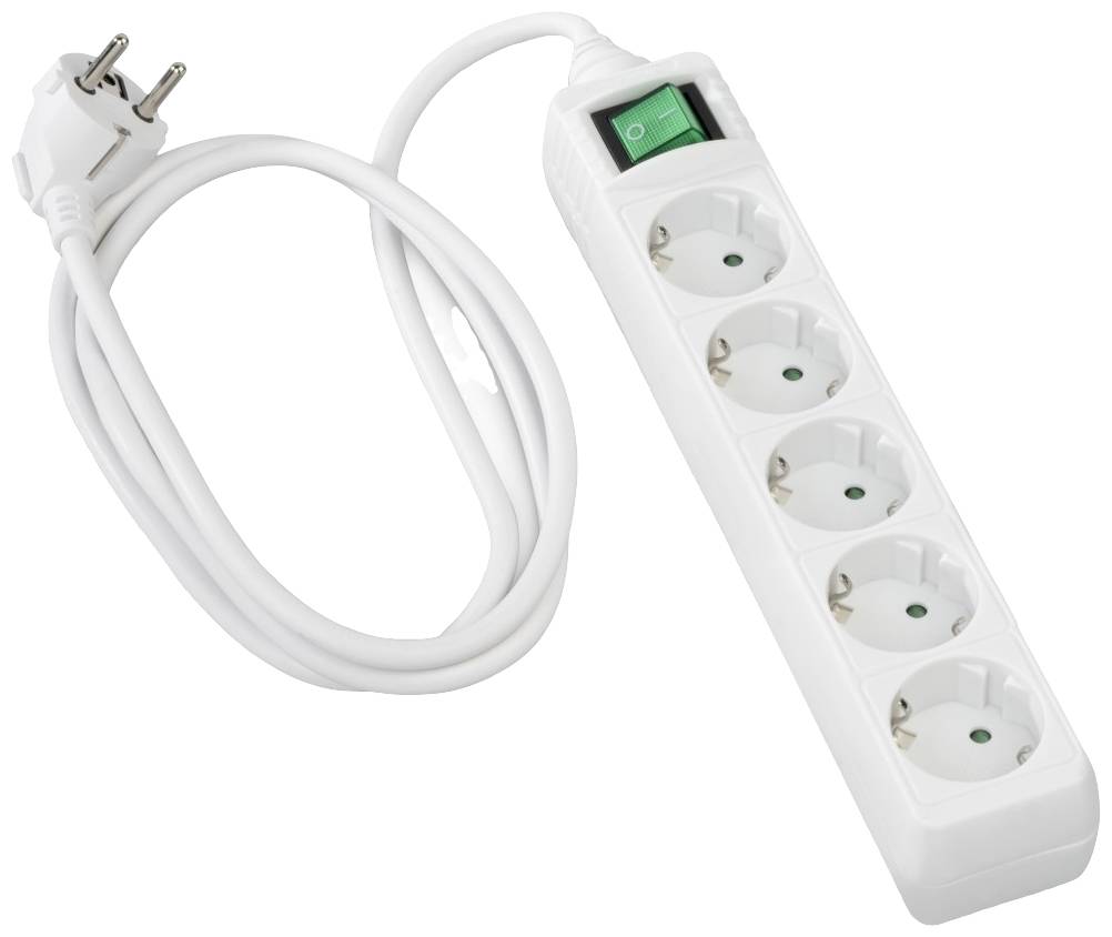 Hama 00223007 Steckdosenleiste mit Schalter Weiß Schutzkontakt 1St.