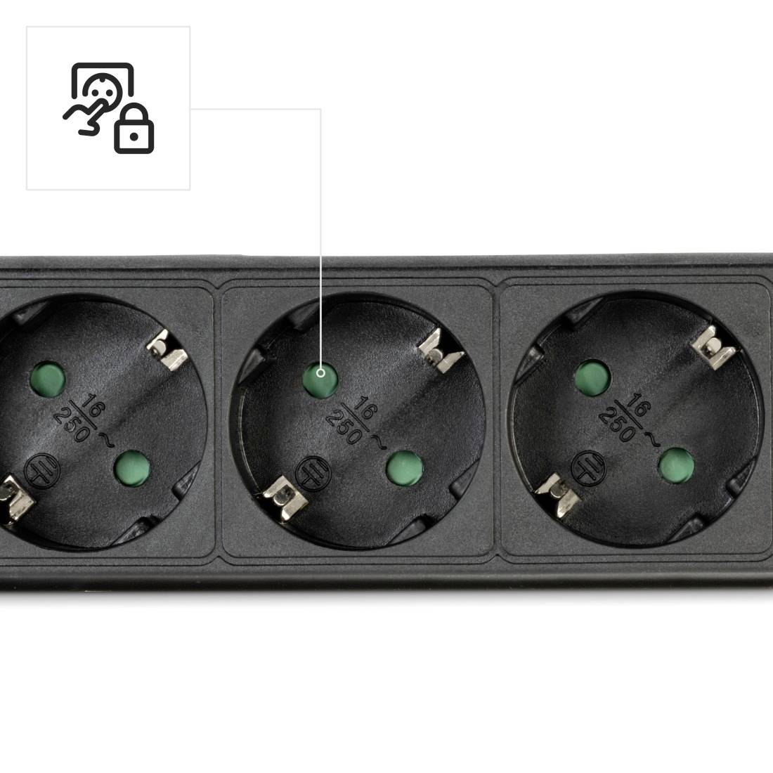 Hama 00223010 Steckdosenleiste mit Schalter Schwarz Schutzkontakt 1 St.