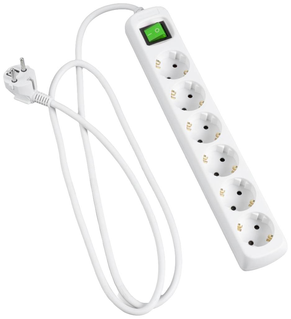 Hama 00223008 Steckdosenleiste mit Schalter Weiß Schutzkontakt 1St.