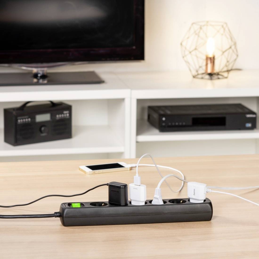 Hama 00223011 Steckdosenleiste mit Schalter Schwarz Schutzkontakt 1St.