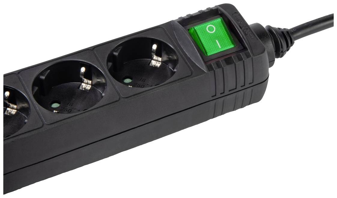 Hama 00223011 Steckdosenleiste mit Schalter Schwarz Schutzkontakt 1 St.