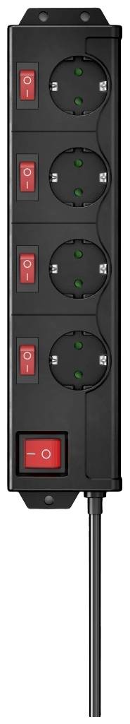 Hama 00223122 Steckdosenleiste mit Schalter Schwarz Schutzkontakt 1 St.