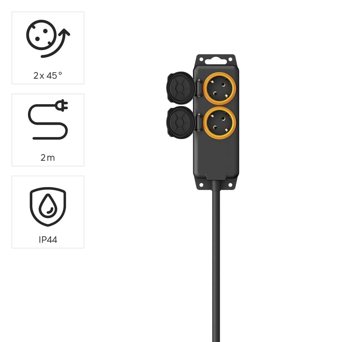 Hama 00223061 Gartensteckdose Schwarz erhöhter Berührungsschutz