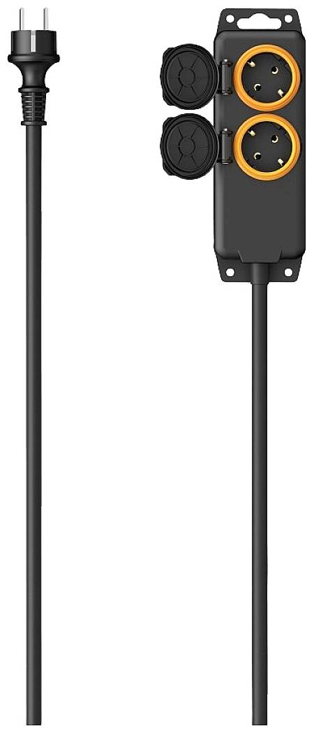 Hama 00223061 Gartensteckdose Schwarz erhöhter Berührungsschutz