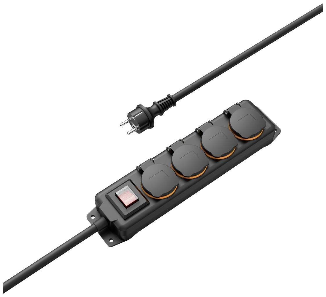 Hama 00223063 Gartensteckdose Schwarz erhöhter Berührungsschutz, mit Schalter