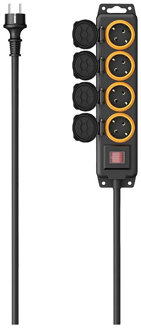 Hama 00223063 Gartensteckdose Schwarz erhöhter Berührungsschutz, mit Schalter