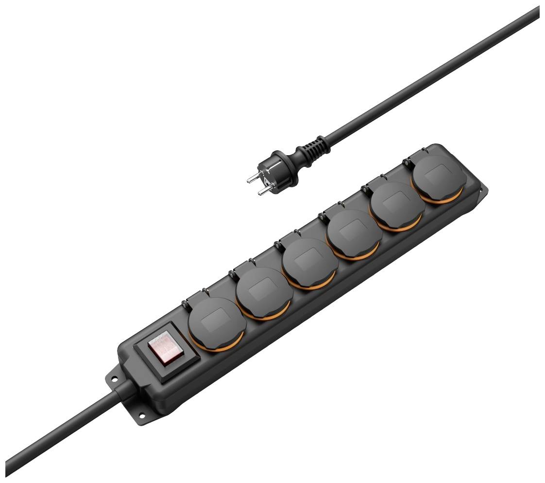 Hama 00223065 Gartensteckdose Schwarz erhöhter Berührungsschutz, mit Schalter