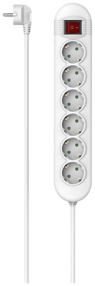 Hama 00223023 Steckdosenleiste mit Schalter Weiß Schutzkontakt 1 St.