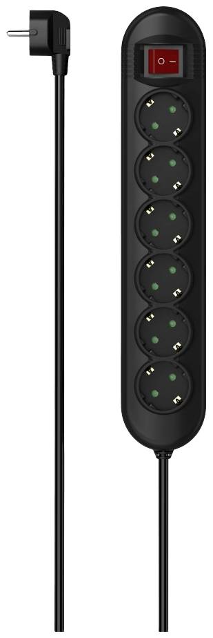 Hama 00223024 Steckdosenleiste mit Schalter Schwarz Schutzkontakt 1 St.