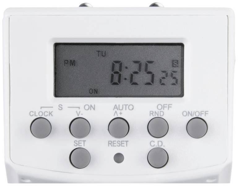 Hama 00223306 Zeitschaltuhr digital Tagesprogramm, Wochenprogramm Dauerbetrieb, Countdown-Funktion, Sommer-/Winterzeitumstellung, Zufallsfunktion