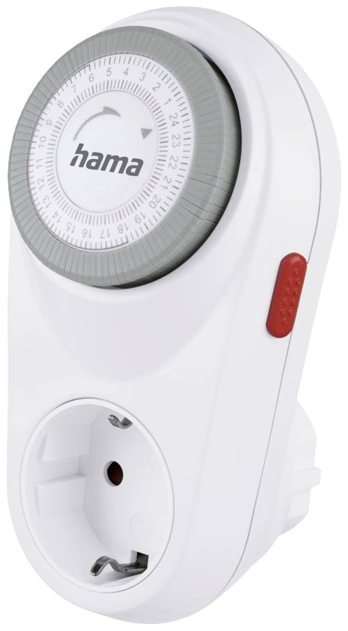 hama 00223302 Mechanische Zeitschaltuhr "Curved" für innen, 15 Minuten Intervalle, Weiß