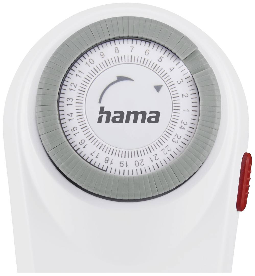 hama 00223302 Mechanische Zeitschaltuhr "Curved" für innen, 15 Minuten Intervalle, Weiß