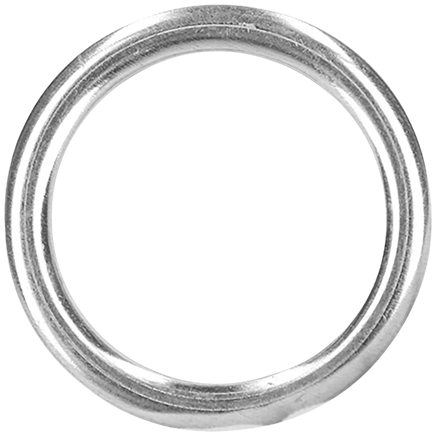 Ein einfacher, silberner Ring dargestellt auf weißem Hintergrund.