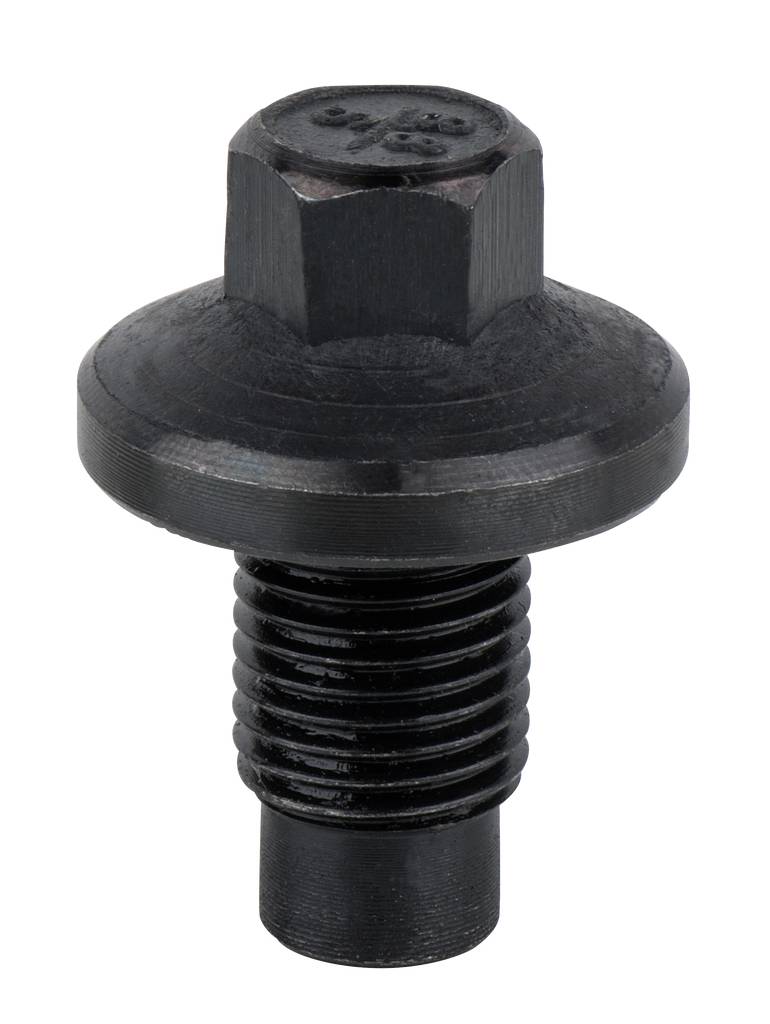 Schwarze Schraube mit sechseckigem Kopf und Gewinde