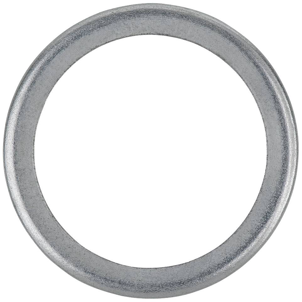 Ein einfacher, metallisch-silberner Ring vor weißem Hintergrund, ohne erkennbare Muster oder Verzierungen.
