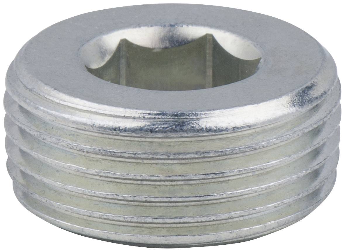 Metallschraube mit rundem Kopf und Innengewinde, silberfarben. Eignet sich zur Sicherung oder Verbindung von Bauteilen.