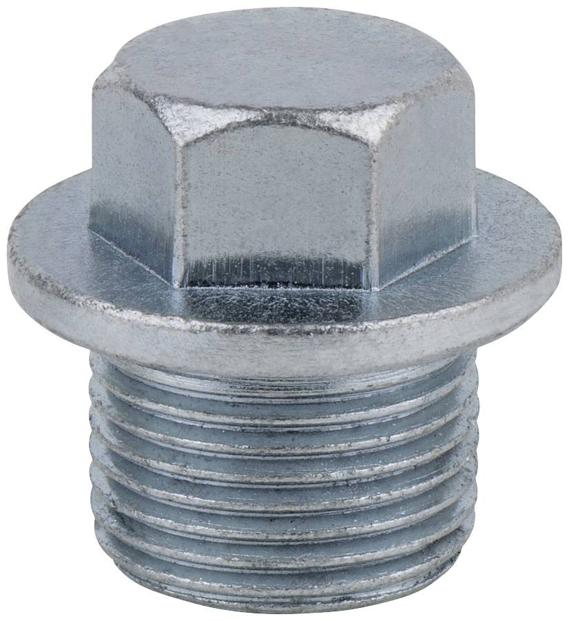 Sechskant-Schraube aus Metall mit einem flachen Kopf und Gewinde, silbern glänzend. Geeignet zur sicheren Verbindung von Bauteilen.