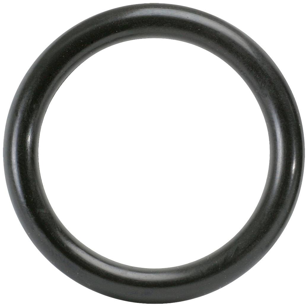 Schwarzer O-Ring aus Gummi, kreisförmig, wird häufig als Dichtung in mechanischen Systemen verwendet.