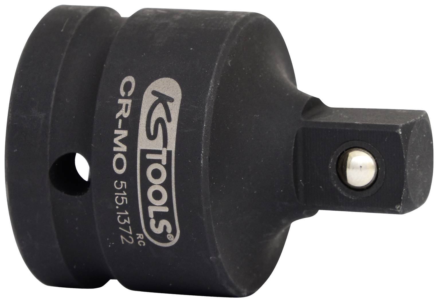 Runder Adapteraufsatz mit quadratischer Öffnung, schwarzes Metall, gekennzeichnet mit 'KG TOOLS CR-MO 515.1372'.