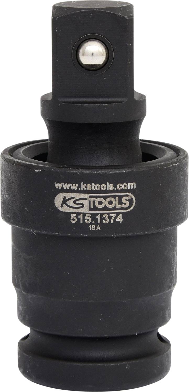 Schwarzer Stecknussadapter von KS Tools mit der Modellnummer 515.1374, geeignet für verschiedene Anwendungen in der Mechanik.