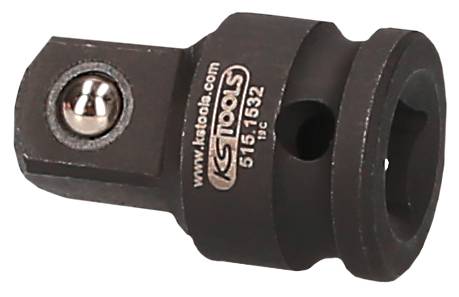 Adapter mit Kugelsicherung, schwarze Metalloberfläche, 'KS Tools'-Logo und Artikelnummer '515.1532' eingraviert.