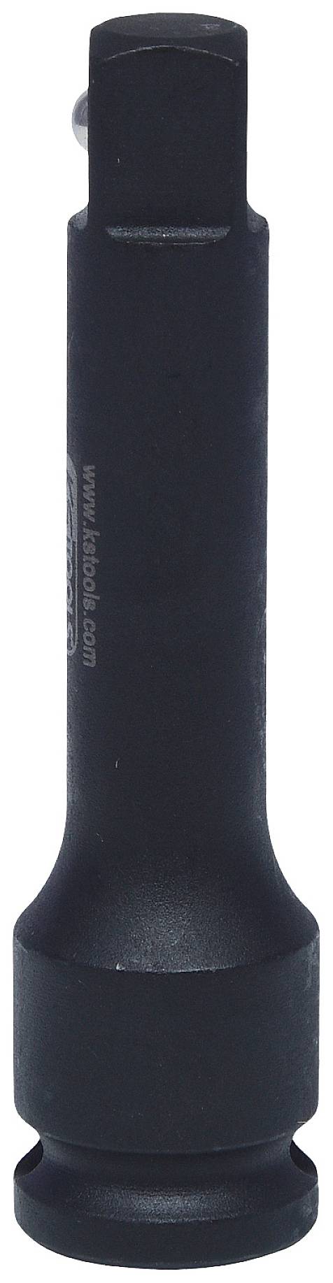 Steckschlüssel-Verlängerung aus Metall in zylindrischer Form, schwarz, zur Verbindung von Schraubenschlüsseln und Drehmomentschlüsseln.