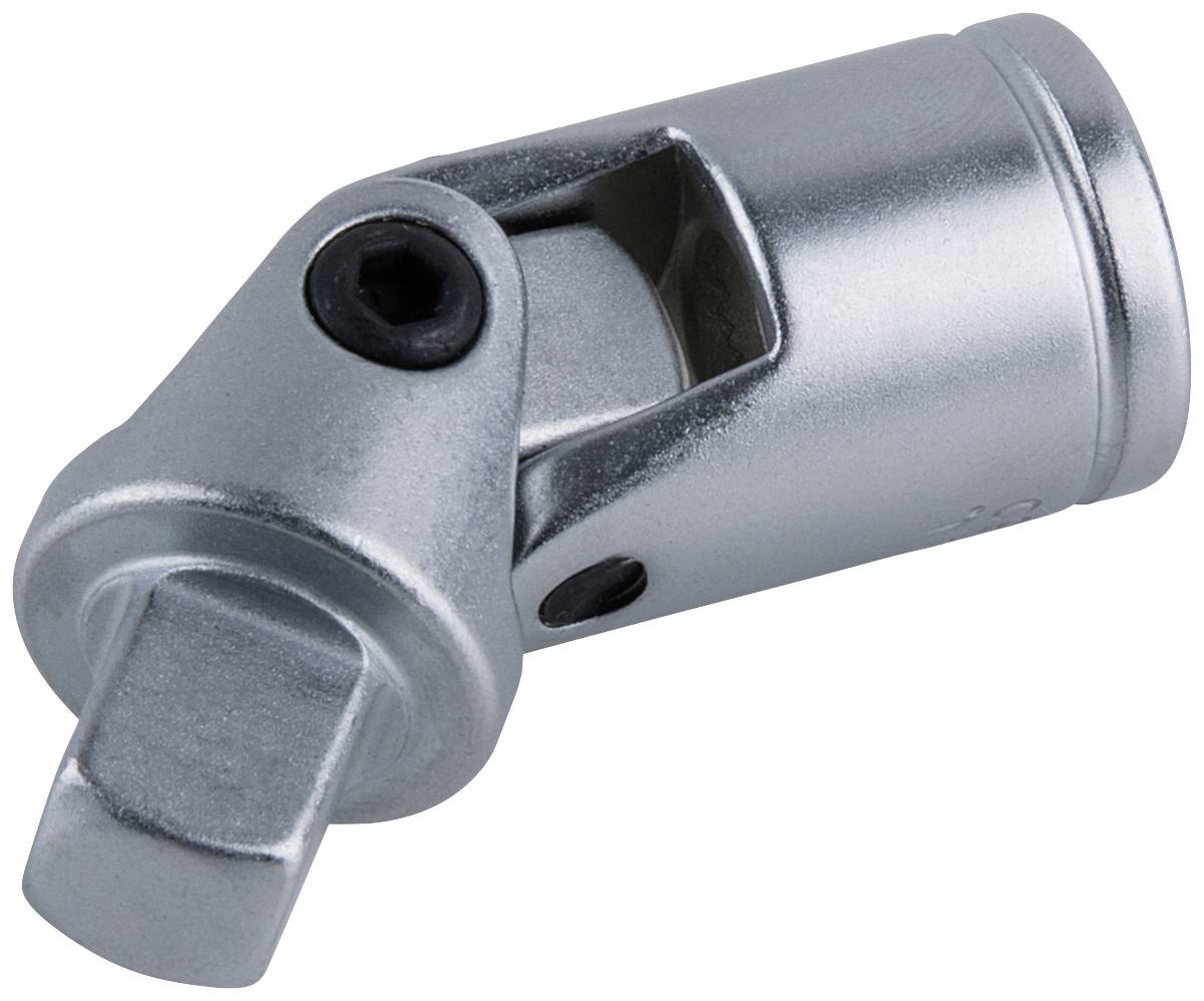 Metallgelenk mit quadratischem Ende und einem beweglichen Kopf, der sich um eine Achse drehen lässt. Wird häufig in Werkzeugen verwendet.