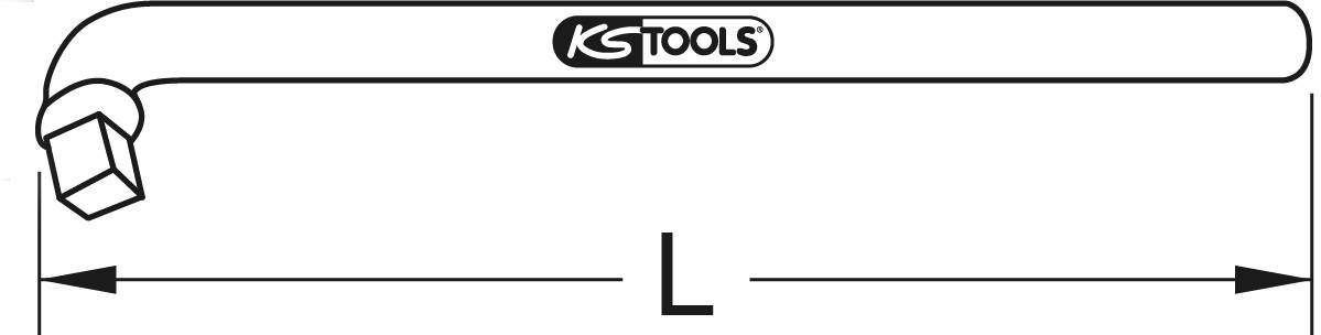 L-förmiger Schraubenschlüssel von KS Tools, mit einer Länge gekennzeichnet als L, geeignet zum Lösen und Festziehen von Muttern und Schrauben.