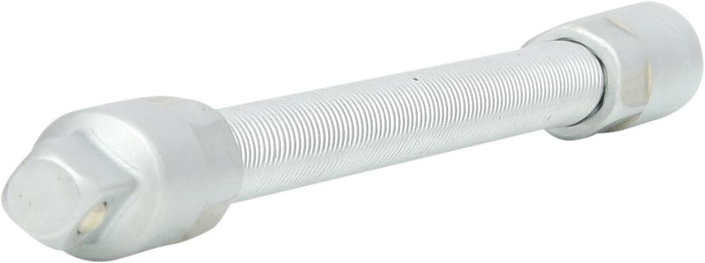 Silberne Schraube mit geripptem Schaft und hexagonalem Kopf, geeignet für mechanische Anwendungen und Befestigungen.